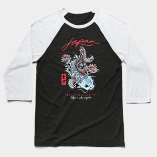 Japan Koi Lotus Baseball T-Shirt